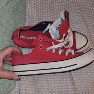Converse Red and White Low-Tops